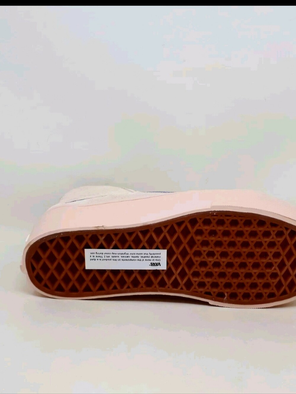 Vans Sk8-Hi Tapered Stackform shoes, Suede Shell or  Egret Beige / Pink colorway - Picture 6 of 12